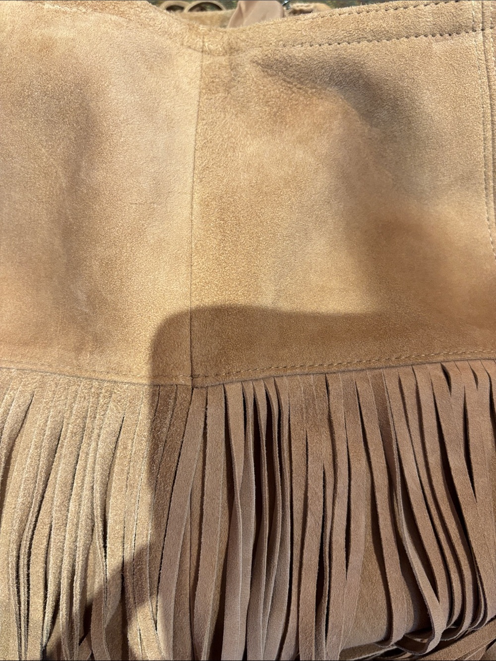 Banana Republic Women's Sevilla Suede Fringe Skirt Brown size 8 - Picture 7 of 11